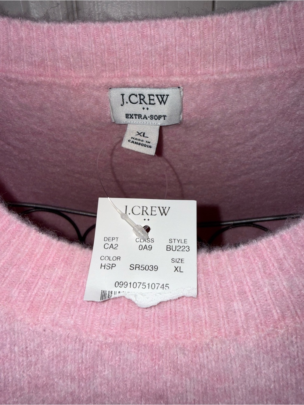 NWT J. Crew Pink Extra-Soft Crewneck Sweater. XL - Picture 3 of 6
